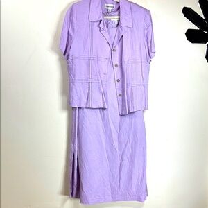 (H1) Danny and Nicole, vintage two-piece set, size 16, linen blend, new with tag